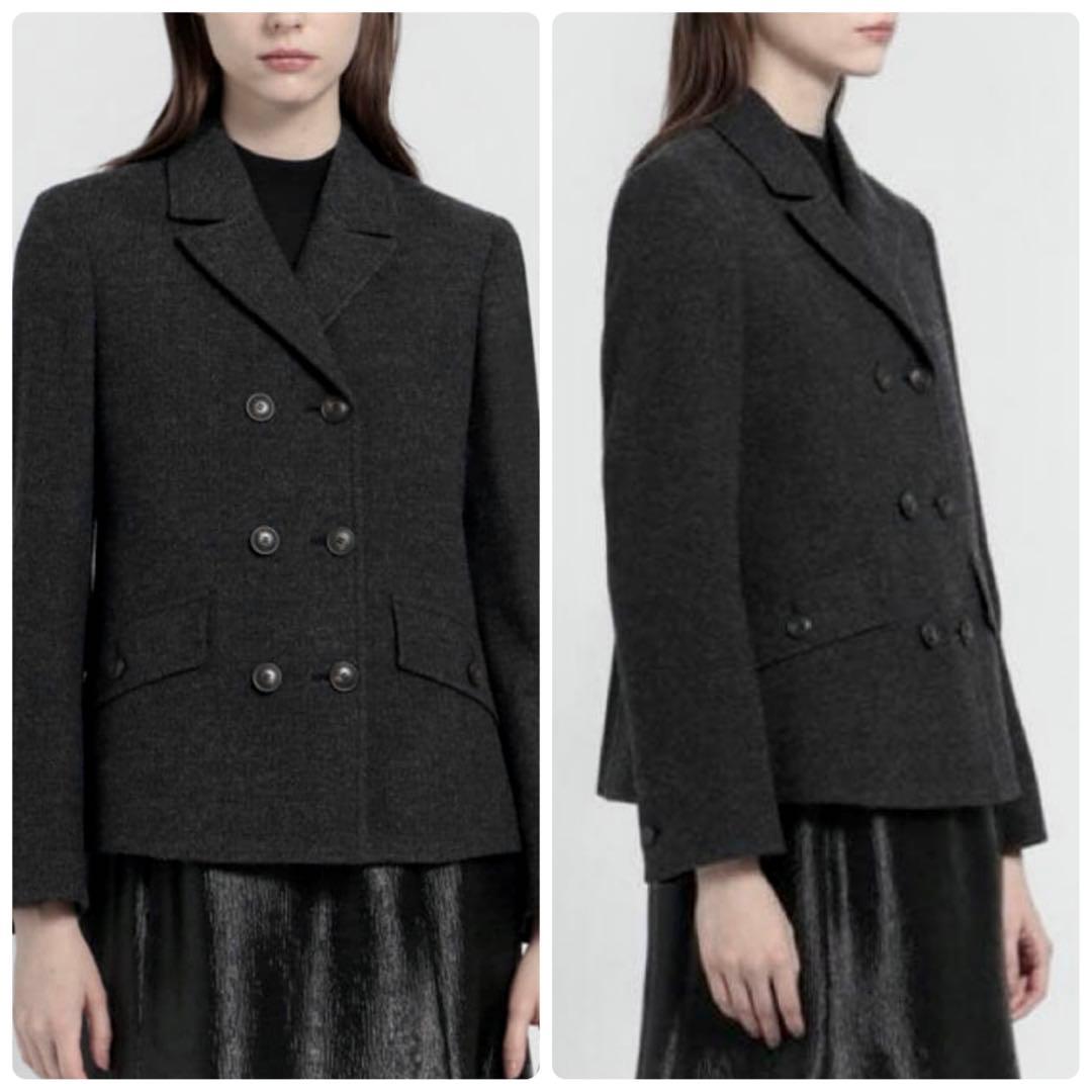 24AW✨セオリーリュクス ダブルジャケット ヘリンボーン ダブルブレスト 38