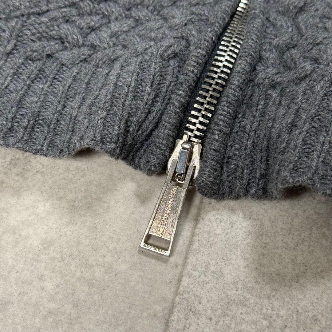 DSQUARED2 ダブルジップ グレー ケーブルニット カーディガン
