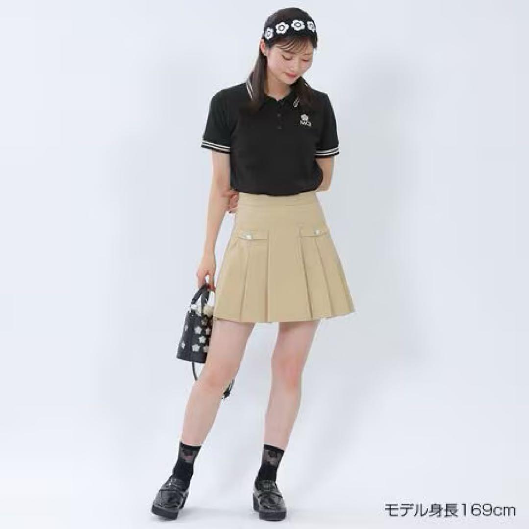 【タグ付き新品】MQ ストライプポロシャツ 半袖 ブラック