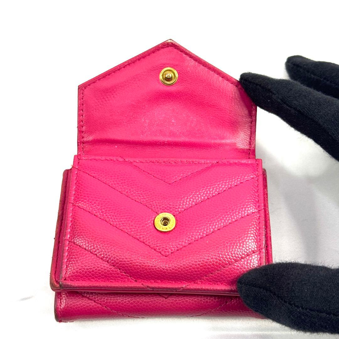 YSL イヴ・サンローラン カサンドラ 三つ折り財布 505118 YSLロゴ