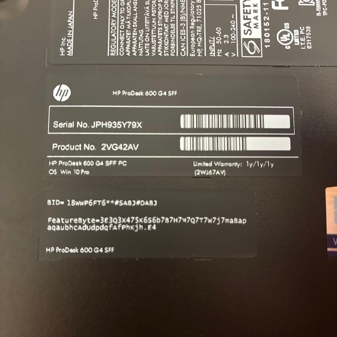 T*J様 （ほぼ新品）HP 600 G4 デスクトップPC オマケ沢山付き