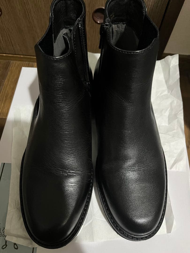 1度のみ使用 あしながおじさん サイドゴアブーツ 24.5cm 黒