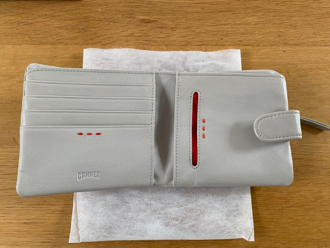 美品 カンペール CAMPER ソフトレザー財布 サンドグレー