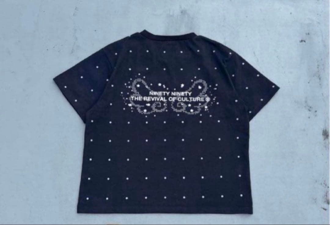 9090 Dot Cropped Tee Black 黒