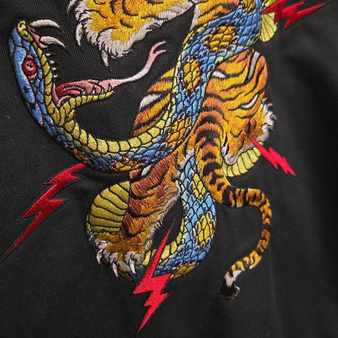 未使用25FWワコマリア×ティムリーハイ虎刺繍ベトジャン黒L