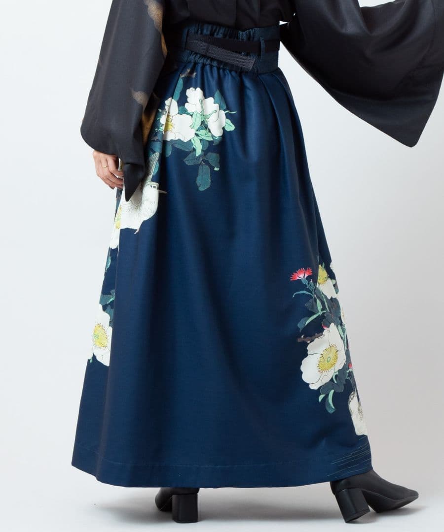 あ*）様 2026春夏新作　カヤ　花鳥 重ね着用スカート　袴　帯ベルト　豪華　ふ