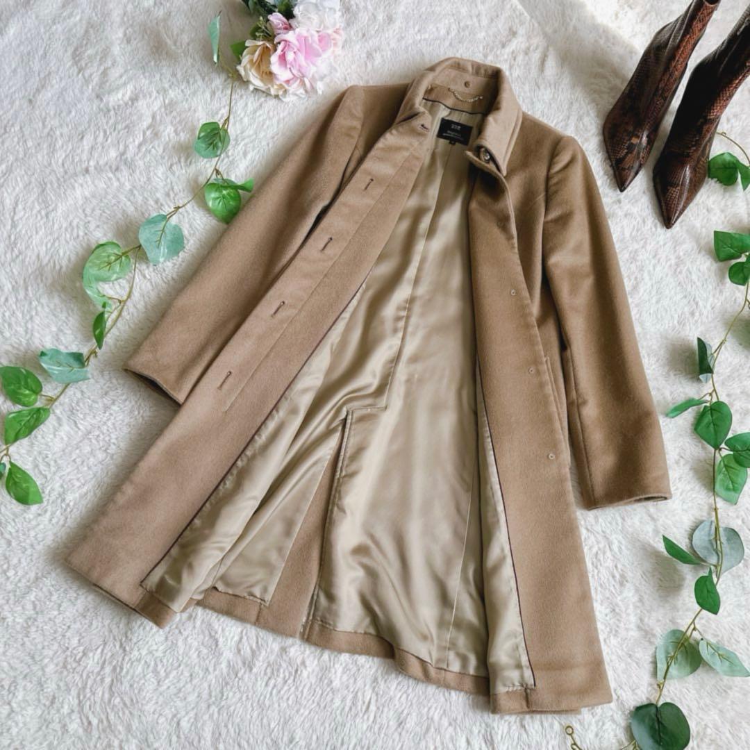 美品☆23区 カシミヤコート 艶感 高級感 上品 上質 38 Mベージュ