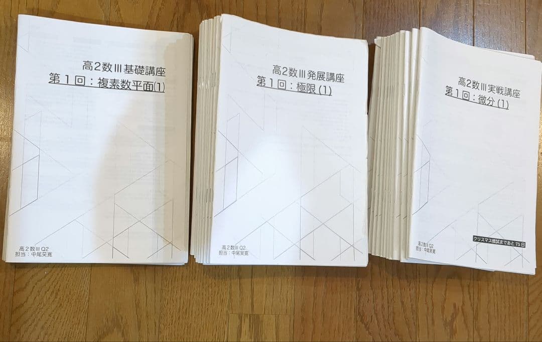 鉄緑会　高2 数Ⅲ　授業冊子　プリント