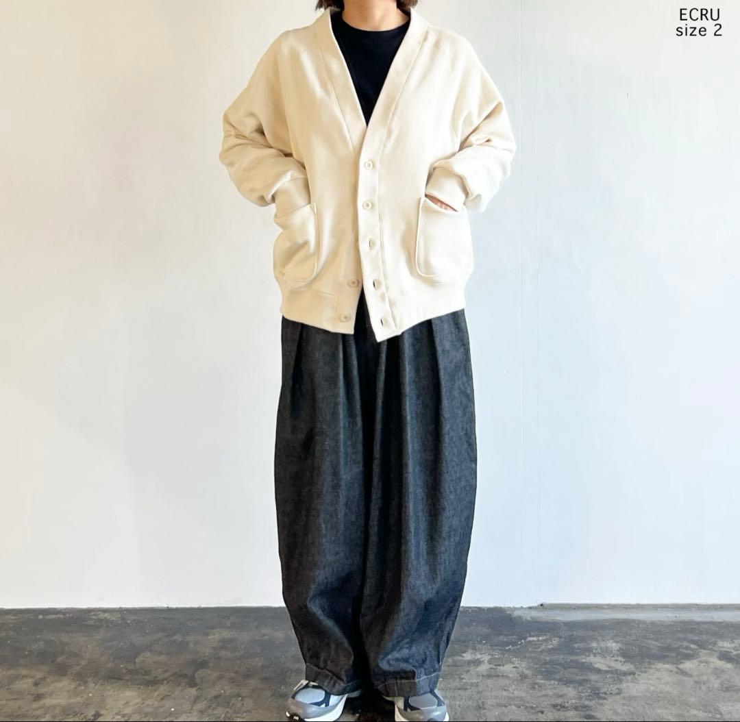 【美品！】 HARVESTY 裏毛スウェット カーディガン