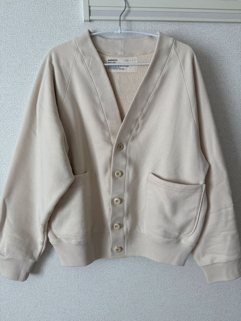 【美品！】 HARVESTY 裏毛スウェット カーディガン
