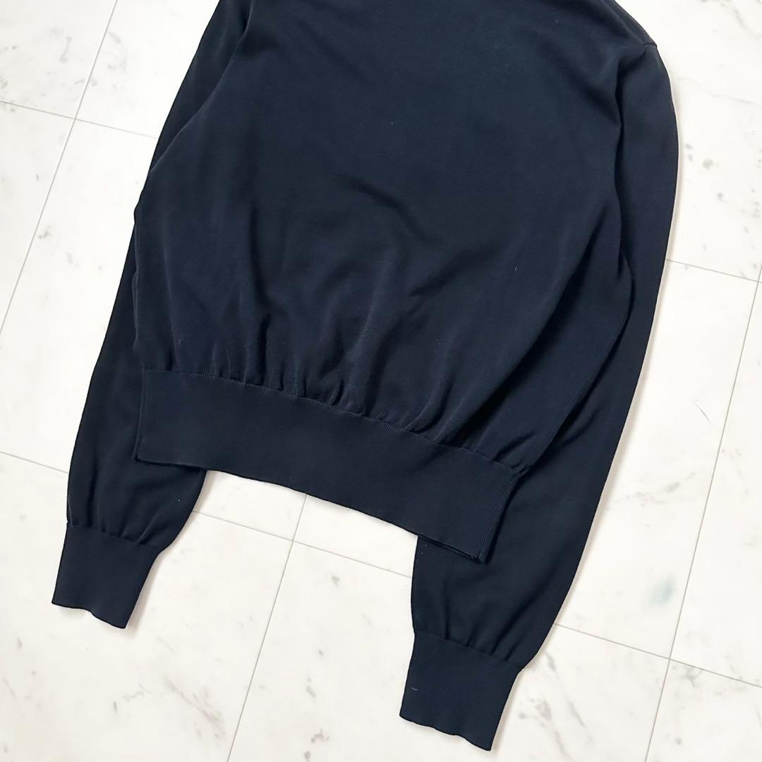近年モデル❤️ANAYI シルケットコットンクルーネックカーディガン ネイビー