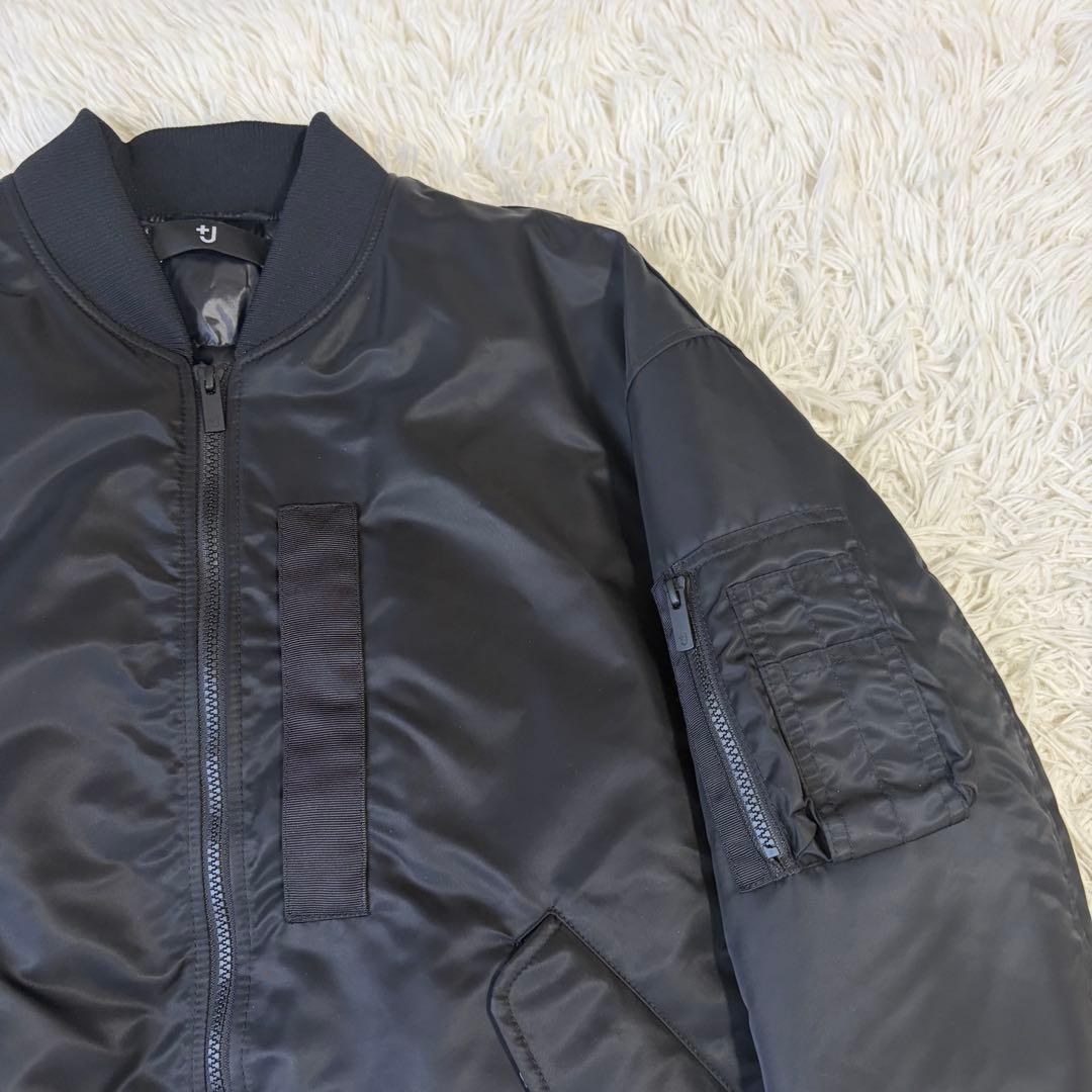【極美品】UNIQLO +J ハイブリッドダウンオーバーサイズMA-1 ブラック