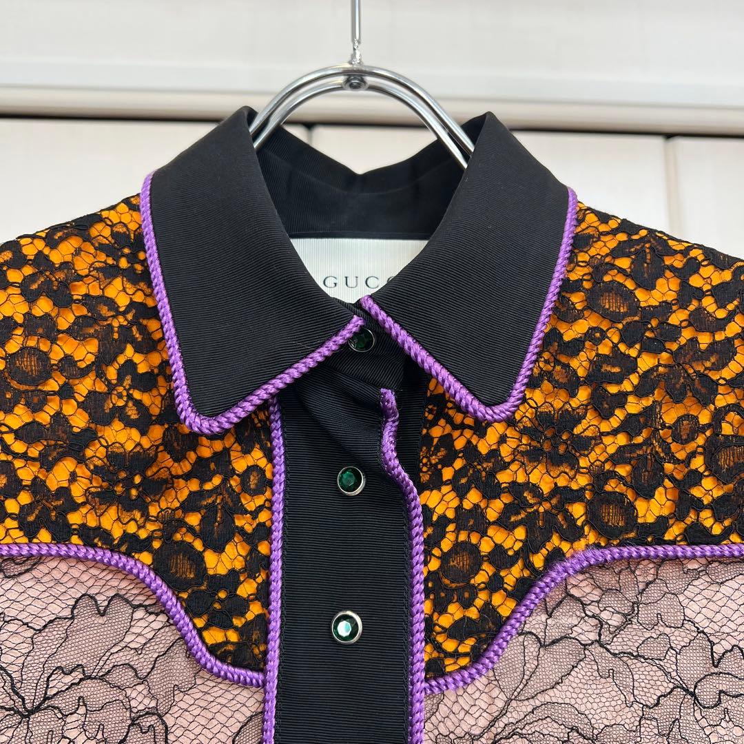GUCCI Resort 2016 レース ウエスタン ドレス ミケーレ 38