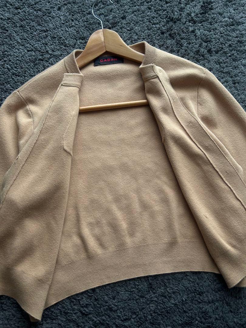 CABaN コットンカシミヤカーディガン キャメル系 XS