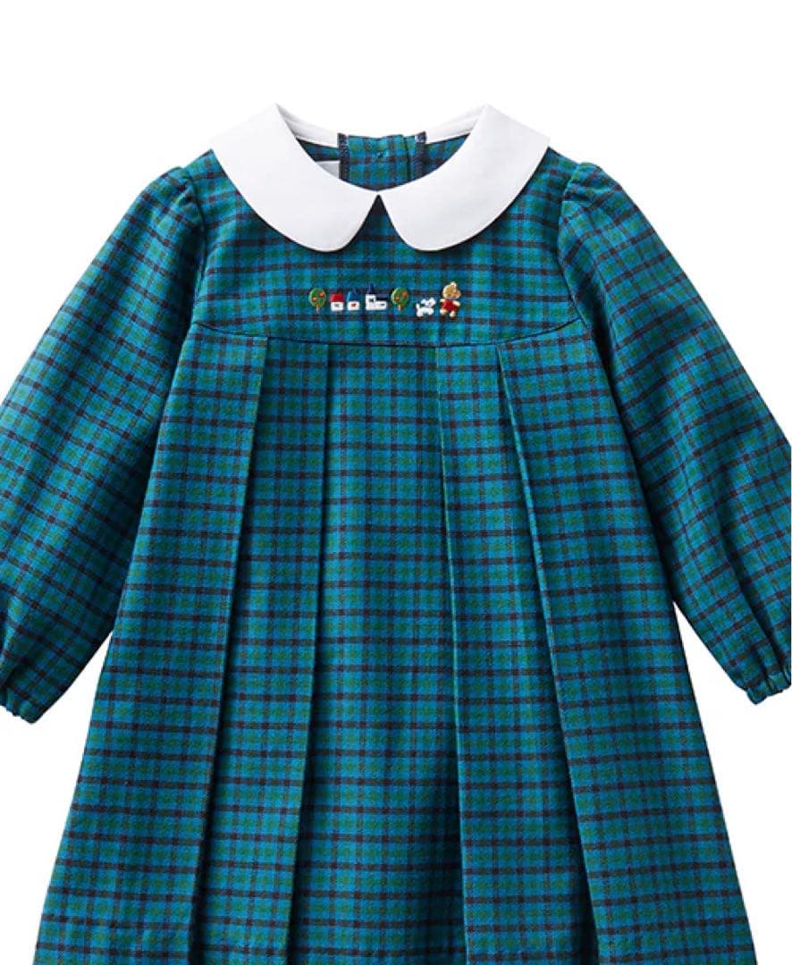 美品　現行品　ファミリア　チェック　ワンピース　80
