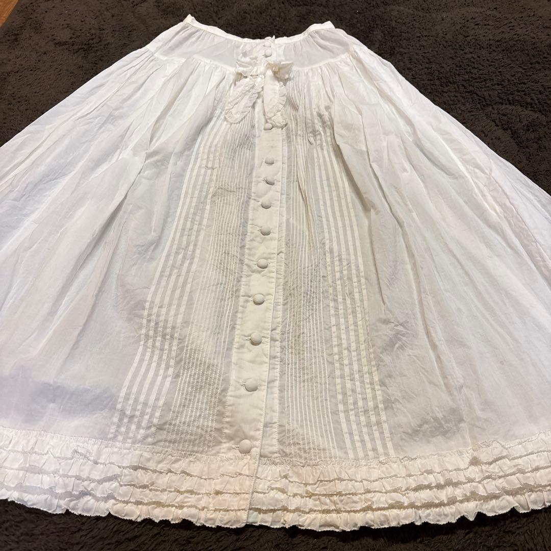 ピンクハウス フリルホワイトコットンスカート