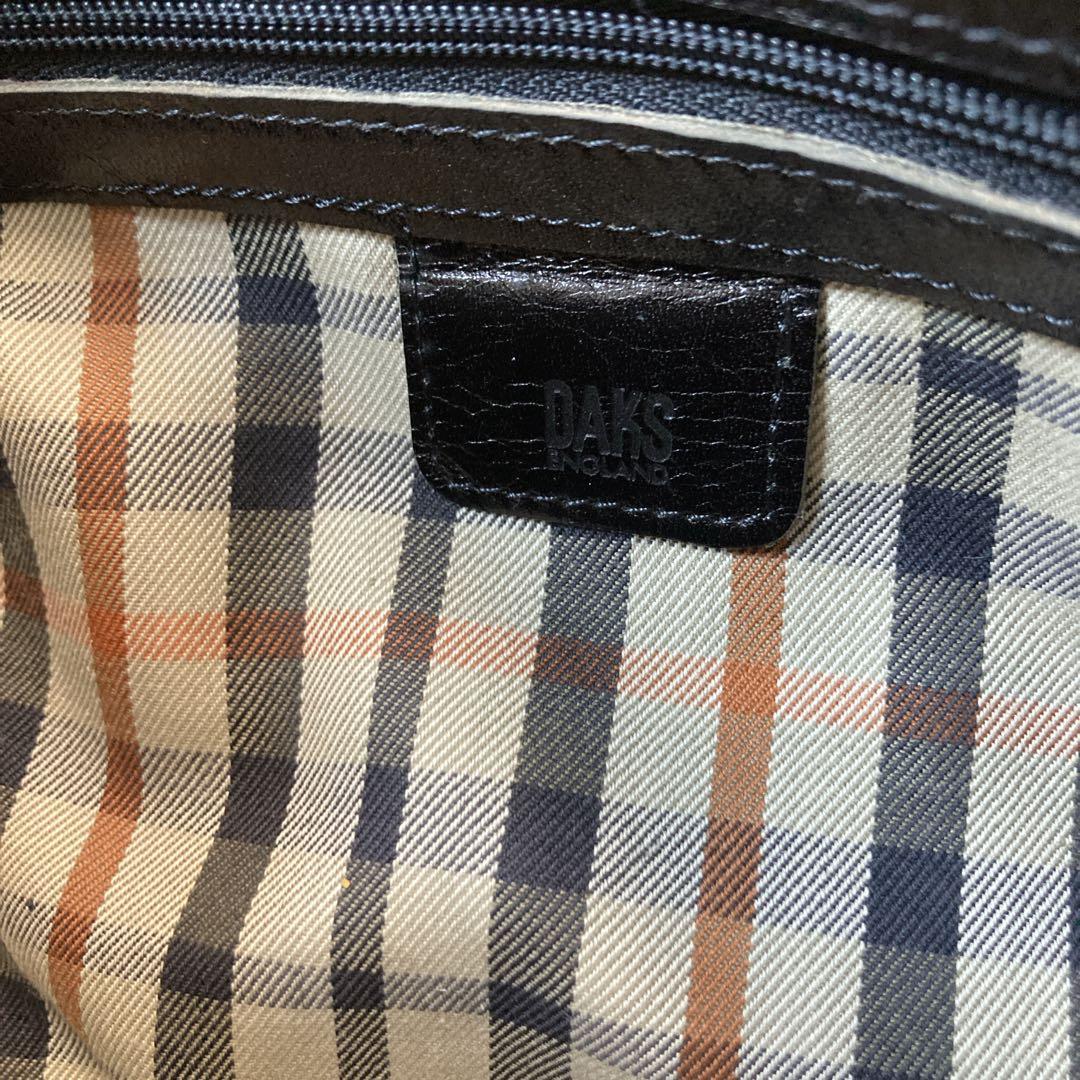 DAKS ダックス ミニ ボストン　ハンドバッグ　レザー 黒