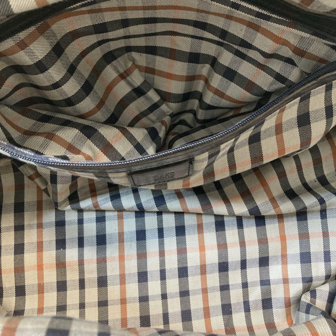 DAKS ダックス ミニ ボストン　ハンドバッグ　レザー 黒