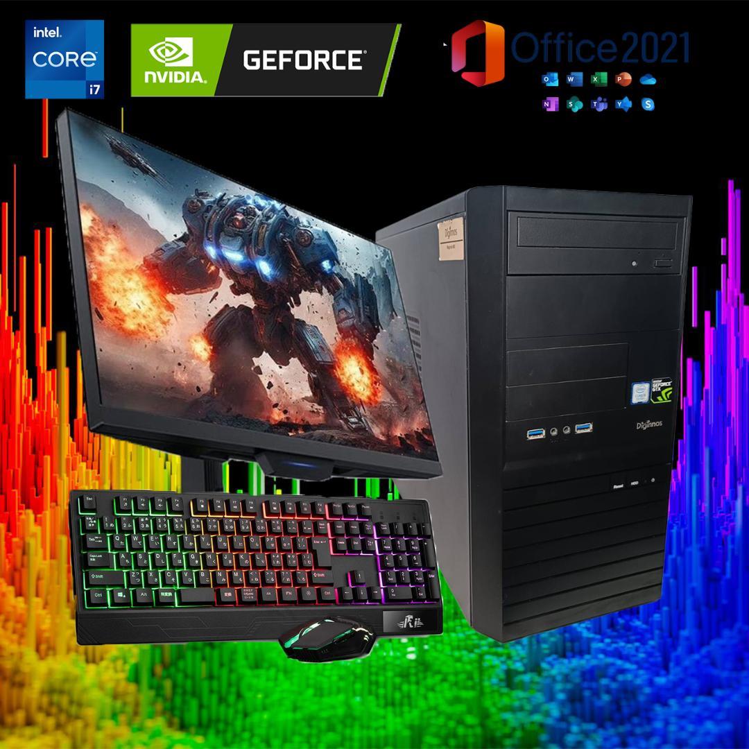 【激安ゲーミングPCフルセット】i7 GTX MS Office搭載 ドスパラ
