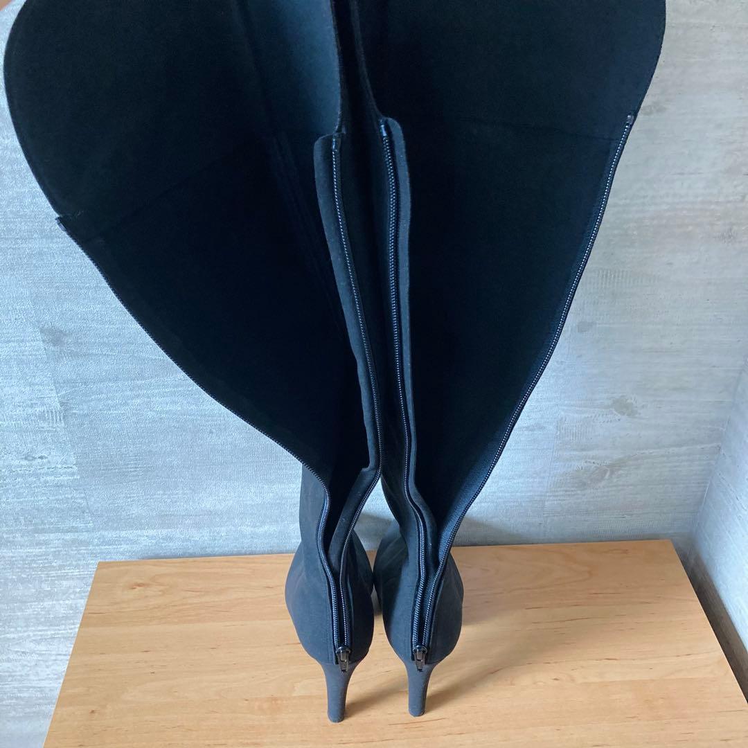 【超美品】エスペランサ　ニーハイロングブーツ　Mサイズ　ブラック　スエード