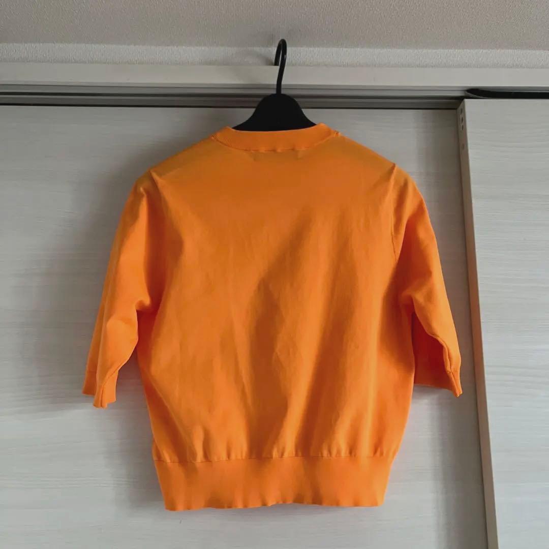 美品 CABaN ファインポリエステル ハーフスリーブポケットカーディガン