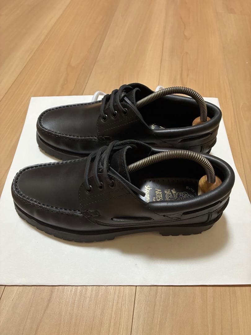 ARTESANOS×StevenAlan　3EYEモカシンデッキシューズ　40黒