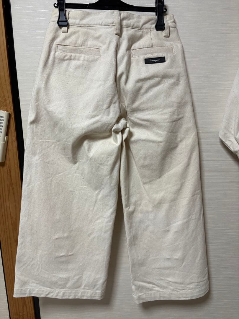 harapeco ハーフジップ白 セットアップ