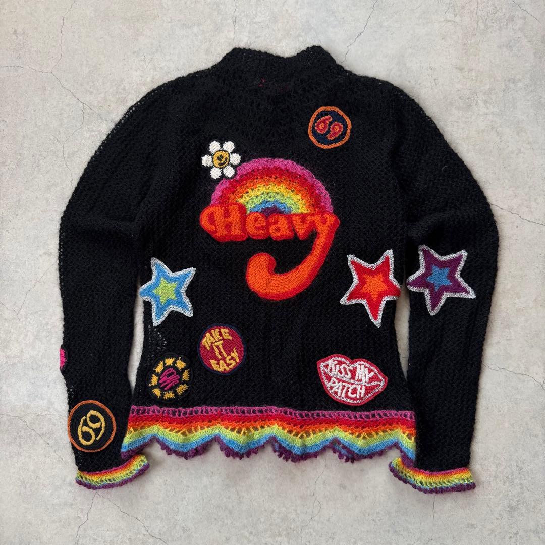 HYSTERIC GLAMOUR ジップ カーディガン ワッペン 黒