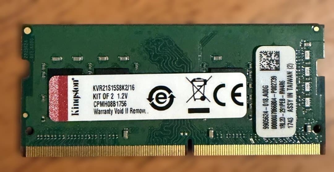 T*n様 Kingston KVR21S15S8K2/16 16GBメモリキット