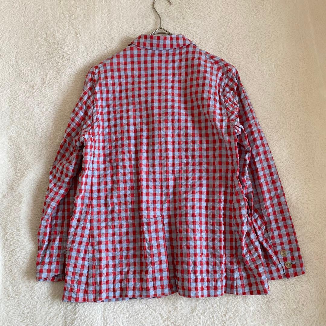 BEAMS BOY ストレッチ サッカー ギンガムチェック 3B ジャケット