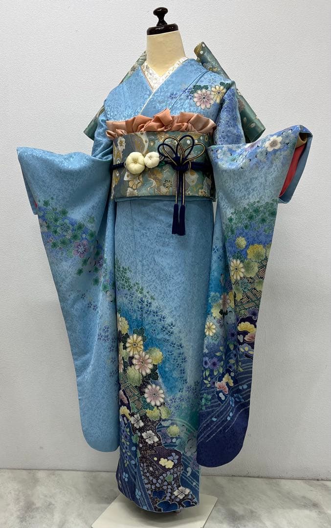 振り袖　フルセット　別誂長襦袢　成人式　金彩加工　刺繍入り　金通し　875