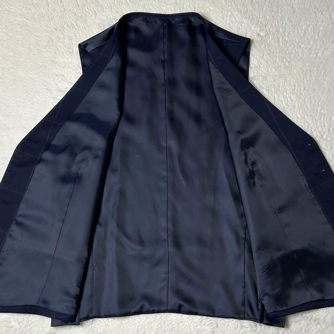 美品✨ スリーピーススーツ ウィンドウペンチェック柄 ネイビー オーダー品