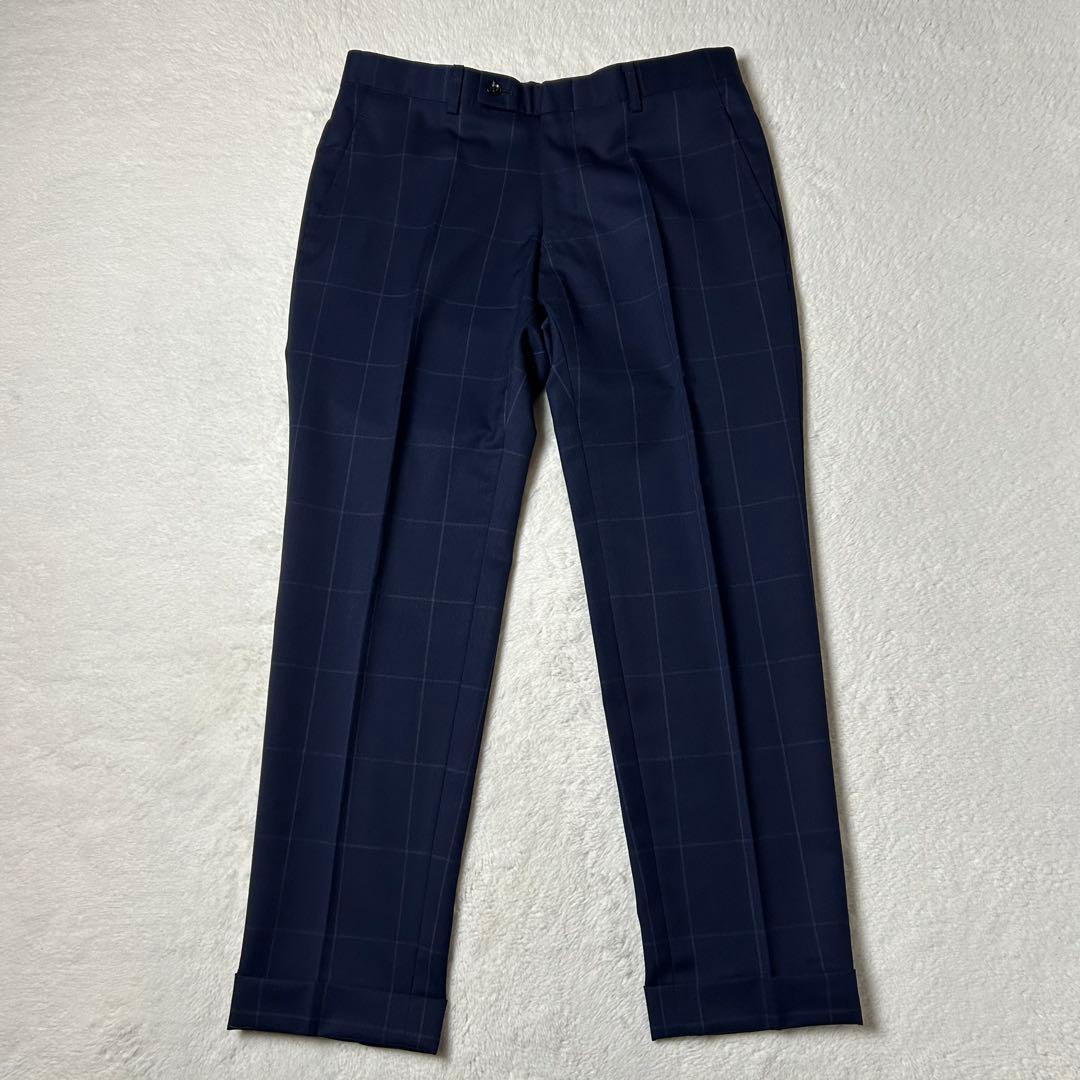 美品✨ スリーピーススーツ ウィンドウペンチェック柄 ネイビー オーダー品