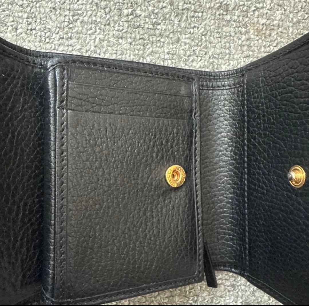 GUCCI ブラックレザー 三つ折り財布