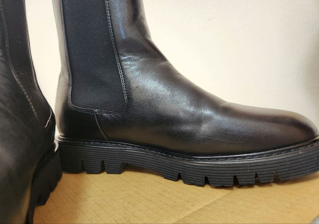 美品✨【スローブイエナ】サイドゴアブーツ　　　　　　牛革　黒　23.5cm