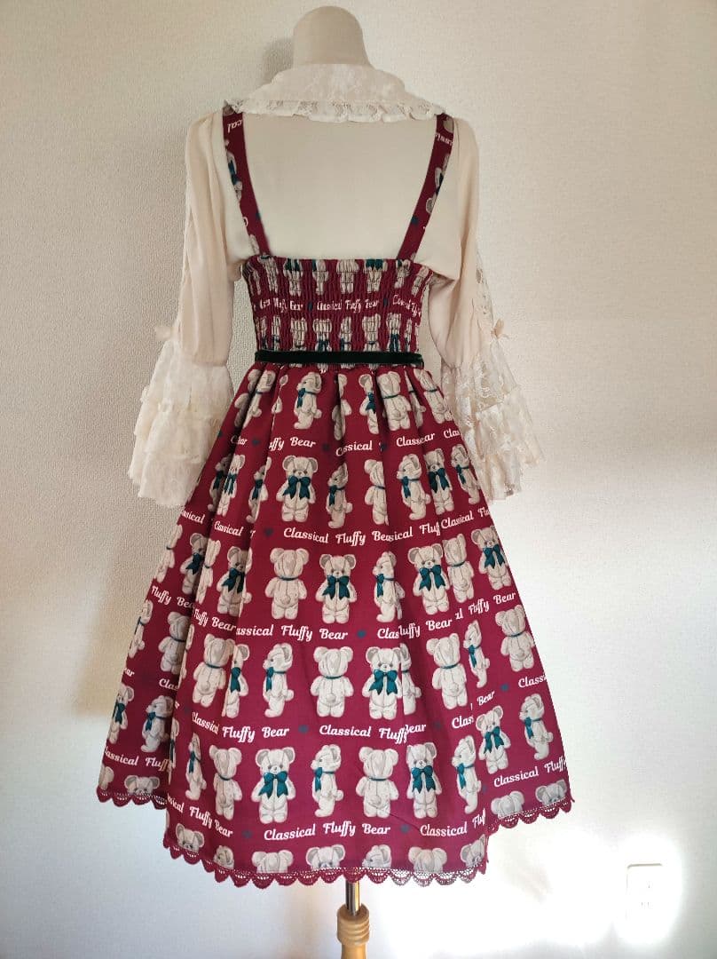 美品axes femme kawaiiフラッフィベアジャンスカ ワインアクシーズ