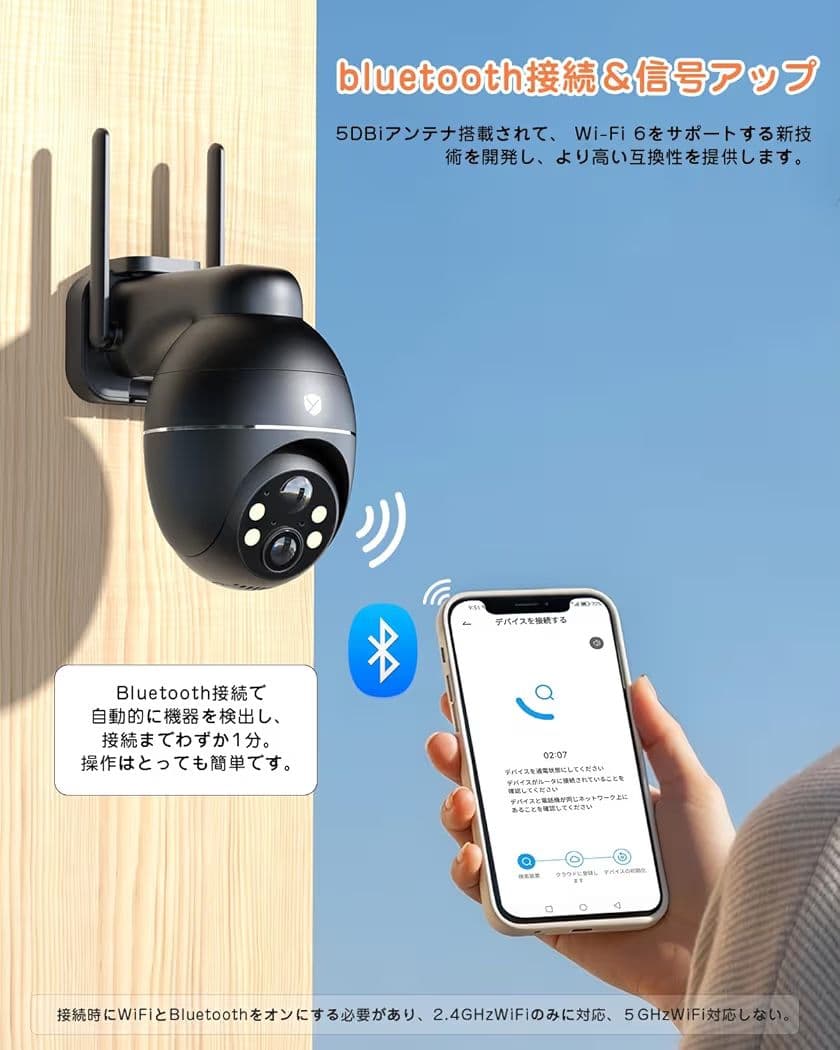 800万画素 360度 防犯カメラ 屋外 ソーラー 家庭用 4k 8MP