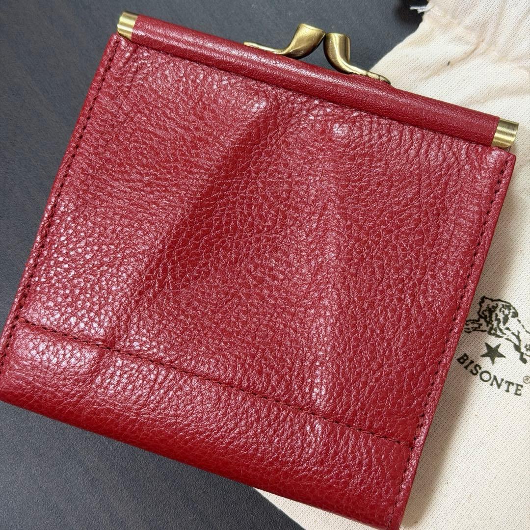 【新品未使用】イルビゾンテ 二つ折り がま口財布 レッド　ROSSO