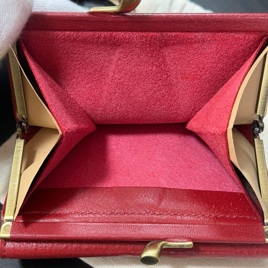 【新品未使用】イルビゾンテ 二つ折り がま口財布 レッド　ROSSO