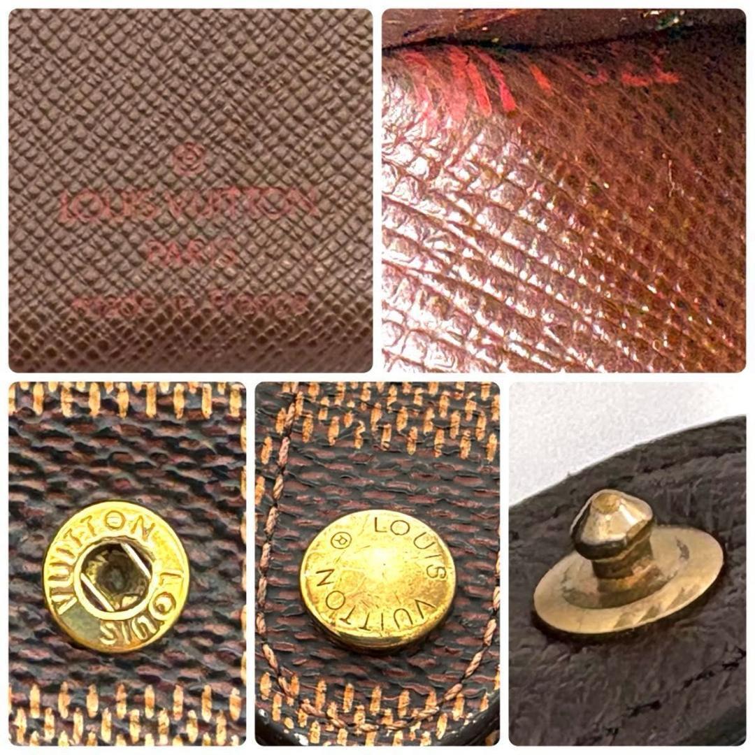 ぎ*ん様 ルイヴィトン 折財布 がま口財布 ダミエ エベヌ ヴィエノワ ブラウン