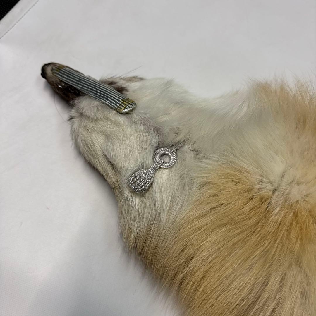 JINDO フォックスファー　きつね　狐　顔付き毛皮マフラー　ティペット　新品