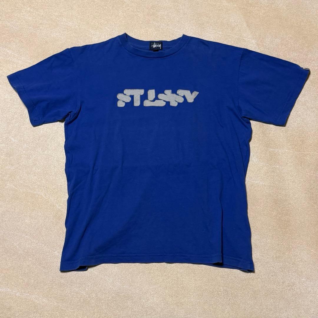 元*員様 90s old stussy USA製 紺タグ フェルトロゴ Tシャツ