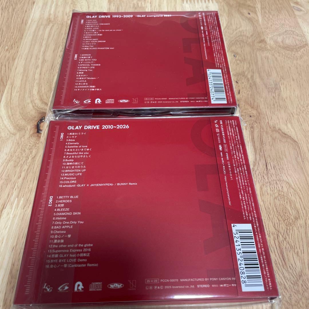 GLAYベストアルバム　DRIVE 1993～2009/2010～2026