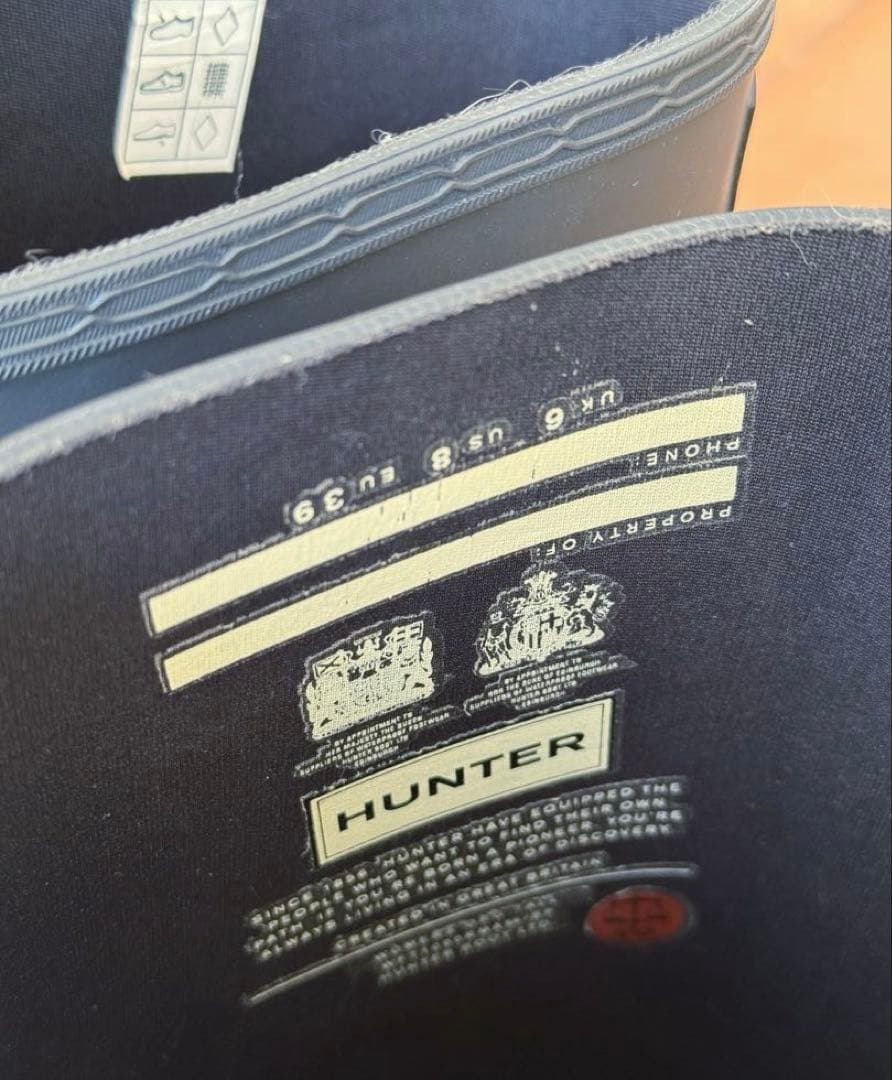 HUNTER ネイビー 25cm バックル付き長靴