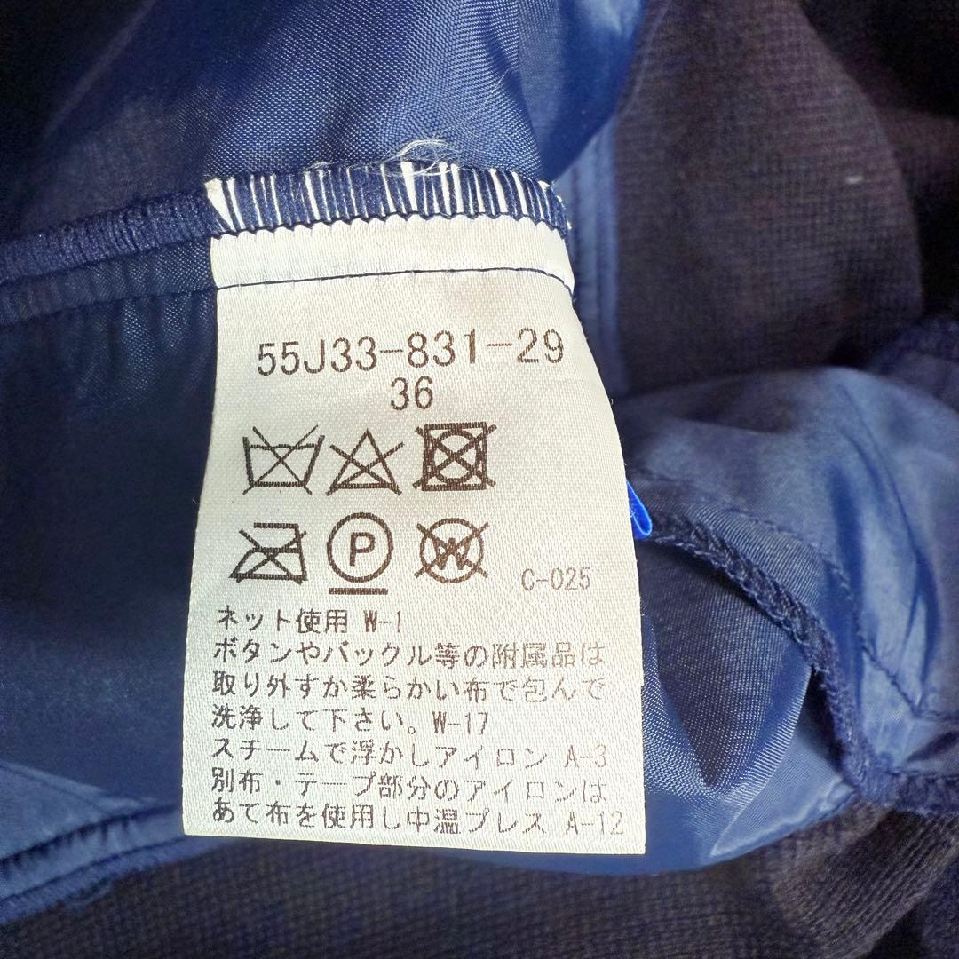 ブルーレーベルクレストブリッジ ミラノリブニットワンピース 金ボタン チェック
