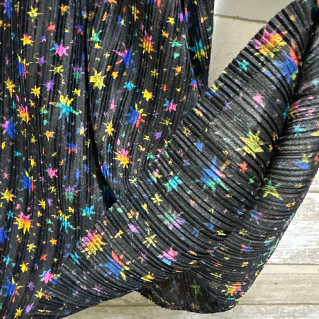 美品 PLEATS PLEASE 星柄 プリーツワンピース サイズ3 ブラック