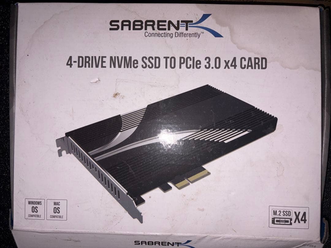 Sabrent 4xM.2 NVMe SSD-PCIe 3.0 x4 変換カード