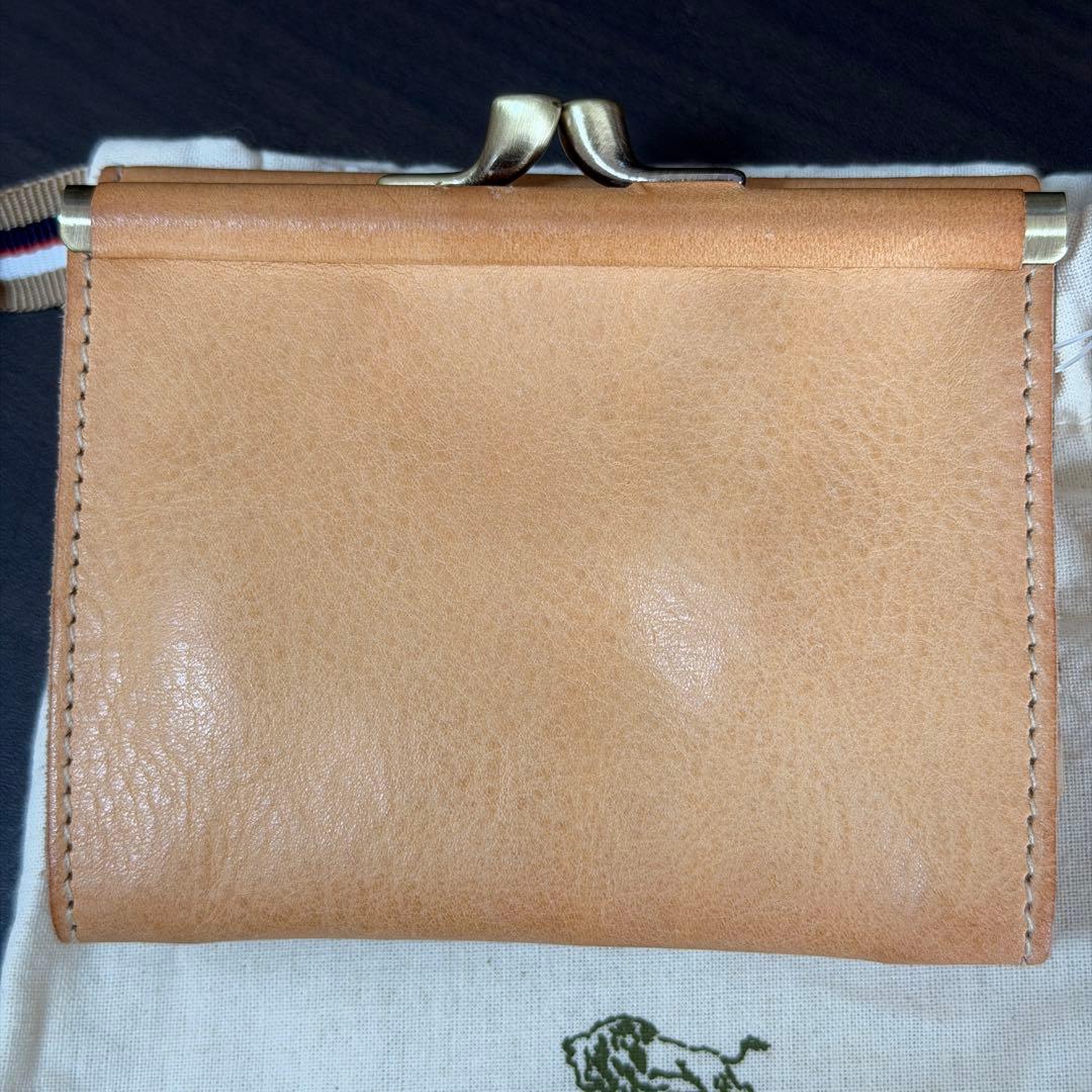 【新品未使用】イルビゾンテ 二つ折り がま口 財布 ヌメ ナチュラル