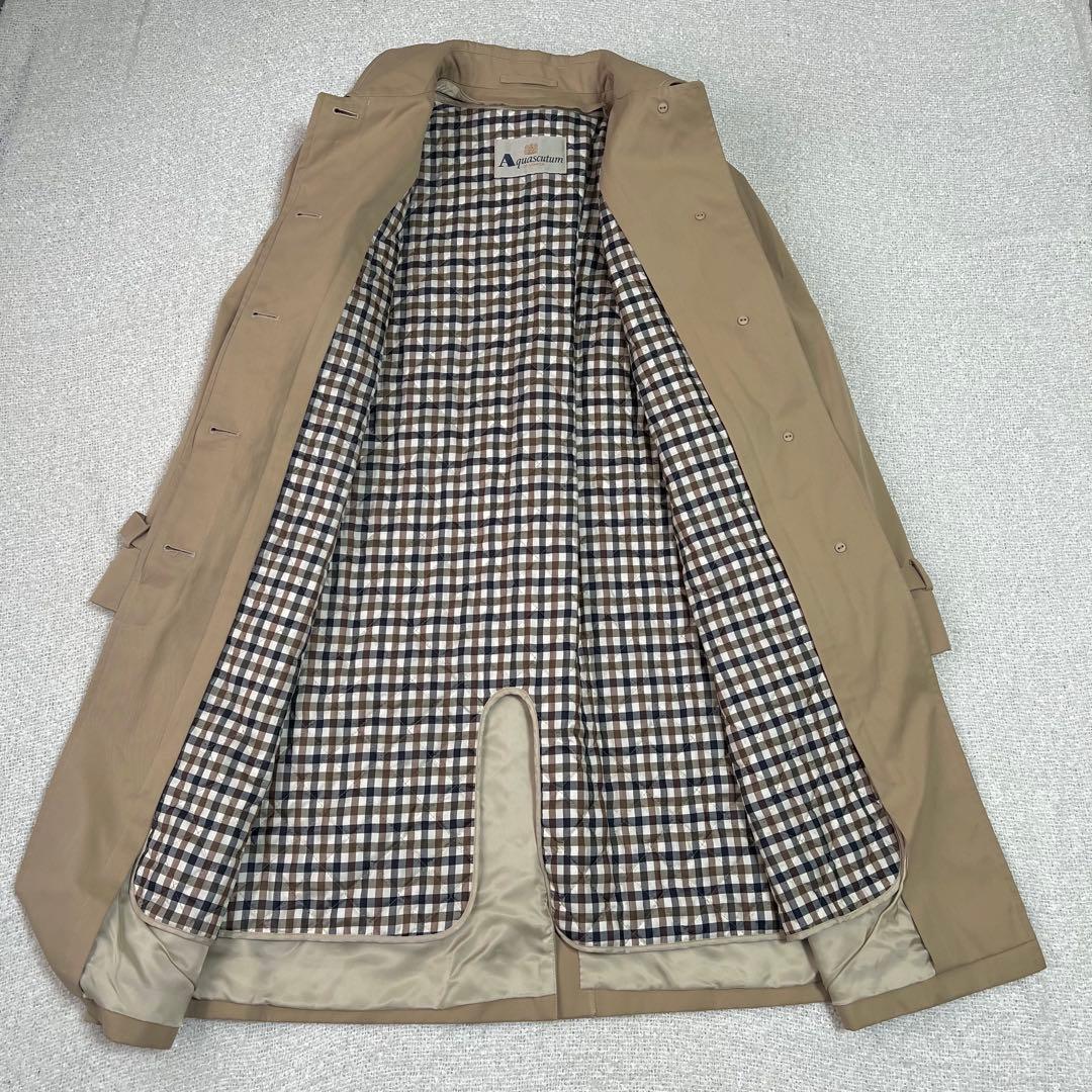Aquascutum ステンカラーコート 中綿ライナー付 9号 ベルト欠品