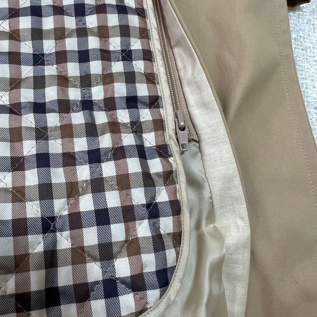 Aquascutum ステンカラーコート 中綿ライナー付 9号 ベルト欠品